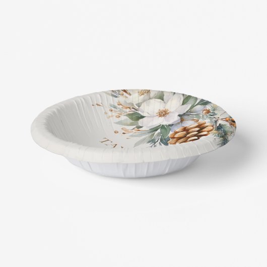 Winterdennenboom Bloem Bloemenkleuren Tuin Bruilof Papieren Kommen (Gebogen)