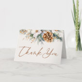 Winterdennenboom Bloem Bruiloft Feest Bedankkaart (Voorkant)