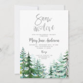 Winterdennenboom Sneeuw in liefde Vrijgezellenfees Kaart (Voorkant)