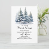 Winterdennenbos Sneeuw in Liefde Vrijgezellenfeest Kaart (Staand voorkant)