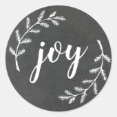 Winterdennenkrans Kerstvreugde Ronde Sticker (Voorkant)