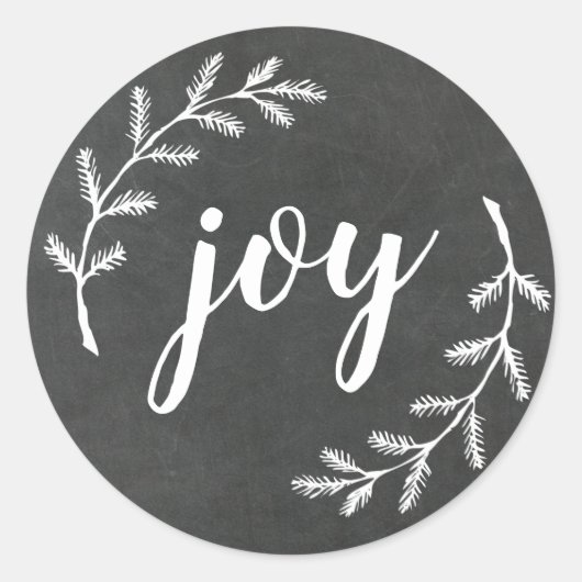 Winterdennenkrans Kerstvreugde Ronde Sticker (Voorkant)