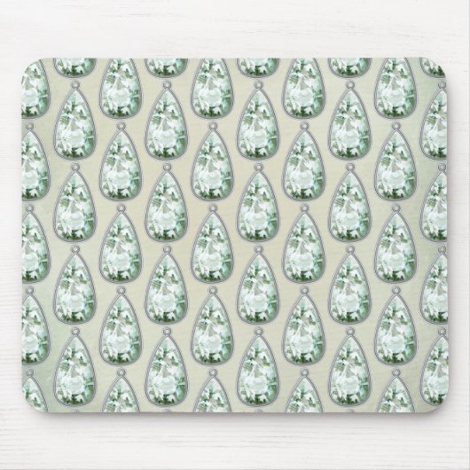  winterdiamant blauwgroen neushoorns Victoriaans Muismat (Voorkant)