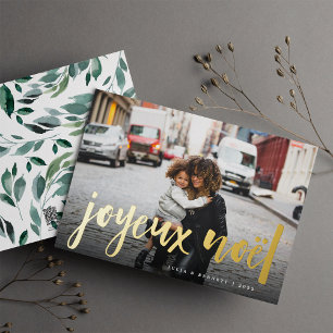 Winterdichtheid Foto Joyeux Noel Folie Feestdagenkaart