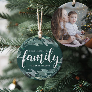 Winterdichtheid Peace Love Joy Family Keramisch Ornament