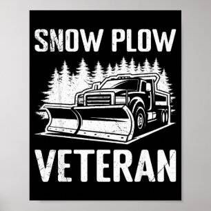 Winterdienst Sneeuwschuiver Veteraan Gepensioneerd Poster