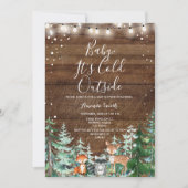 Winterdier Baby Het is koud buiten Baby shower Kaart (Voorkant)