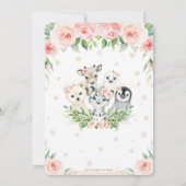Winterdieren Arctic Blush Floral Baby shower Kaart (Achterkant)
