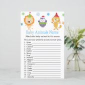 Winterdieren Baby Dieren Naam Spel baby shower (Staand voorkant)