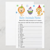 Winterdieren Baby Dieren Naam Spel baby shower (Voorkant / Achterkant)
