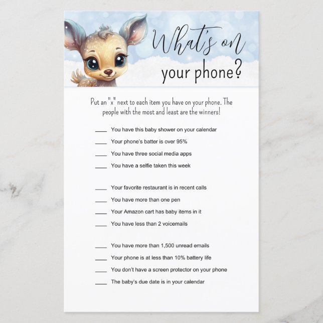 Winterdieren Baby Koud Buiten Baby shower Games (Voorkant)