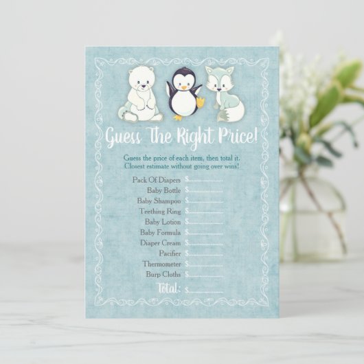 Winterdieren Baby raden het juiste prijsspel (Staand voorkant)