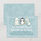 Winterdieren Baby Shower Breng een boek kaart (Voorkant / Achterkant)