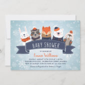 Winterdieren Baby shower Uitnodiging (Voorkant)