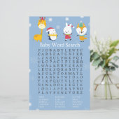 Winterdieren Baby shower Word Search Game (Staand voorkant)