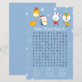 Winterdieren Baby shower Word Search Game (Voorkant / Achterkant)