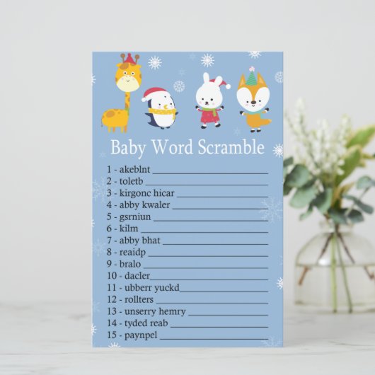 Winterdieren Baby-tekstrammer (Staand voorkant)