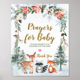 Winterdieren Bosgaren voor Baby Poster