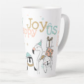 Winterdieren die Petten dragen Happy Joy-ous Latte Mok (Rechterhoek)