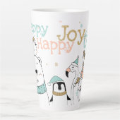 Winterdieren die Petten dragen Happy Joy-ous Latte Mok (Voorkant)