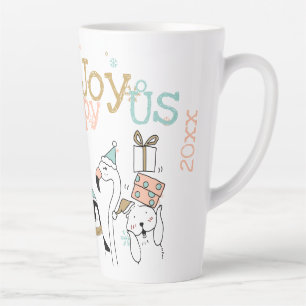 Winterdieren die Petten dragen Happy Joy-ous Latte Mok