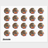 winterdieren feesten ronde sticker (Vel)