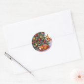 winterdieren feesten ronde sticker (Envelop)