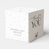 Winterdieren Genderneutraal Baby shower Bedankdoosjes (Achterkant)