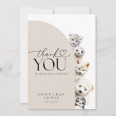 Winterdieren Genderneutraal Baby shower Bedankkaart (Voorkant)