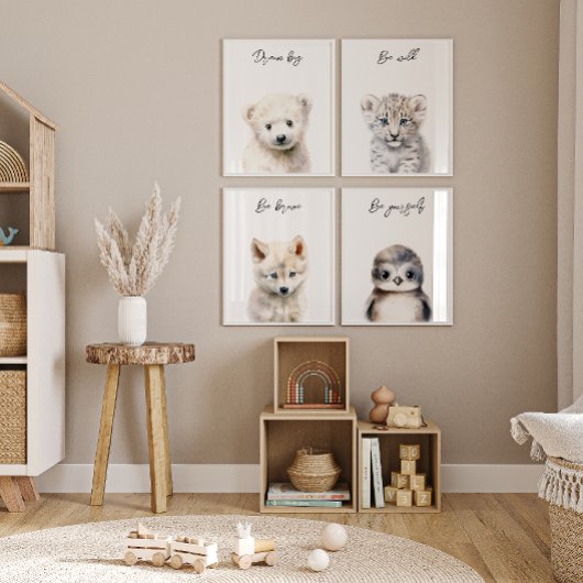 Winterdieren Genderneutraal Baby shower Cadeau Muurkunst Sets