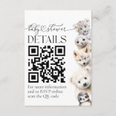 Winterdieren Genderneutraal Baby shower DETAILS Informatiekaartje (Voorkant)