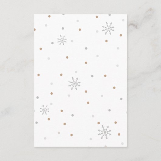 Winterdieren Genderneutraal Baby shower DETAILS Informatiekaartje (Achterkant)