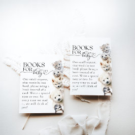 Winterdieren Genderneutraal Baby shower Informatiekaartje