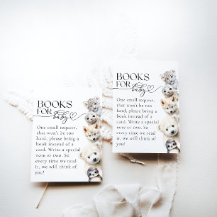 Winterdieren Genderneutraal Baby shower Informatiekaartje