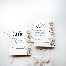 Winterdieren Genderneutraal Baby shower Informatiekaartje