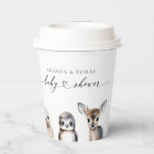 Winterdieren Genderneutraal Baby shower Papieren Bekers (Achterkant)