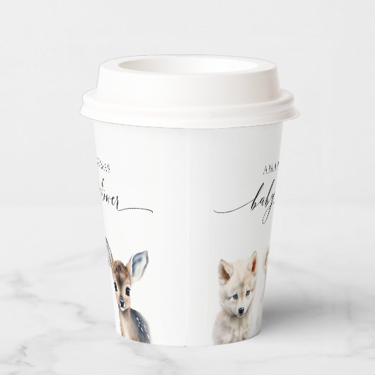 Winterdieren Genderneutraal Baby shower Papieren Bekers (Rechts)