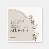 Winterdieren Genderneutraal Baby shower Servet (Voorkant)