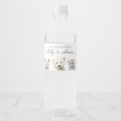 Winterdieren Genderneutraal Baby shower Waterfles Etiket (Voorkant)