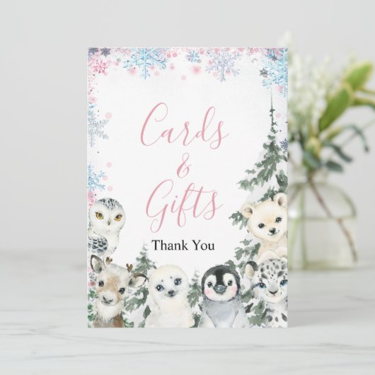 Winterdieren Geslacht Kaarten en cadeaus onthullen (Staand voorkant)