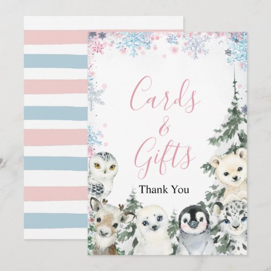 Winterdieren Geslacht Kaarten en cadeaus onthullen (Voorkant / Achterkant)