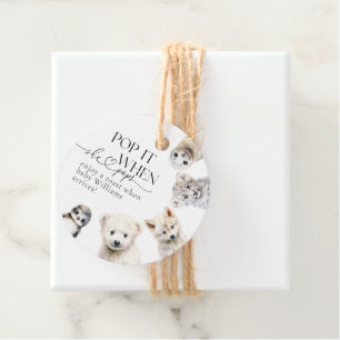 Winterdieren Geslachtsneutrale Poppen Baby shower Bedankjes Labels