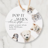 Winterdieren Geslachtsneutrale Poppen Baby shower Bedankjes Labels (Voorkant)
