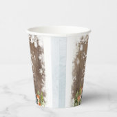 Winterdieren Hout Sneeuwvlokken Baby shower Papieren Bekers (Rechts)