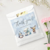 Winterdieren koud buiten Baby shower Bedankzakje (Gezegeld)