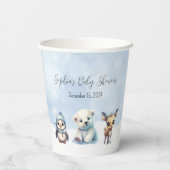 Winterdieren koud buiten Baby shower Papieren Bekers (Achterkant)