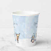 Winterdieren koud buiten Baby shower Papieren Bekers (Rechts)