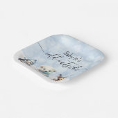 Winterdieren koud buiten Baby shower Papieren Bordje (Gebogen)