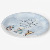 Winterdieren koud buiten Baby shower Papieren Bordje (Gekanteld)