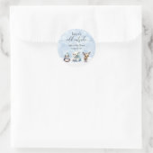 Winterdieren koud buiten Baby shower Ronde Sticker (Tas)